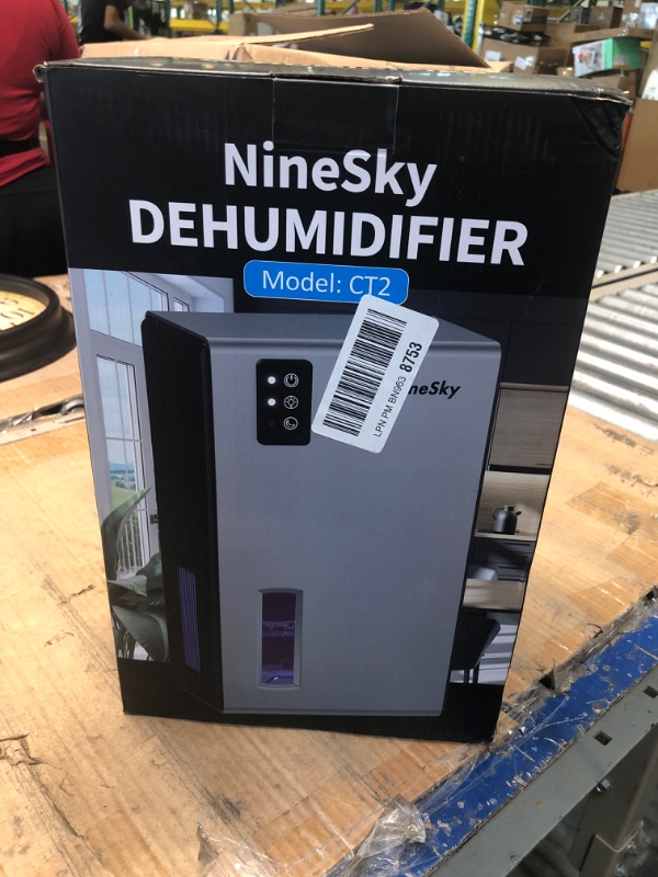 Photo 2 of ****USED** NineSky Dehumidifier for Home, 85 OZ Water Tank, (800 sq.ft) Dehumidifiers for Bathroom Bedroom with Auto Shut Off,7 Colors LED Light(Gray) Dark Grey