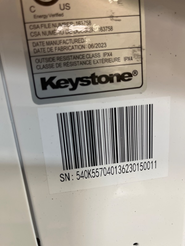 Photo 4 of ****USED***UNIT IS MAKING A LOUD NOISE*** Keystone 10,000 BTU Through the Wall Air Conditioner and Dehumidifier, 230V, Through the Wall AC Unit for Bedroom, Bathroom, Nursery, Small-Medium Sized Rooms up to 450 Sq.Ft., Quiet, High Efficiency Cool Only 230