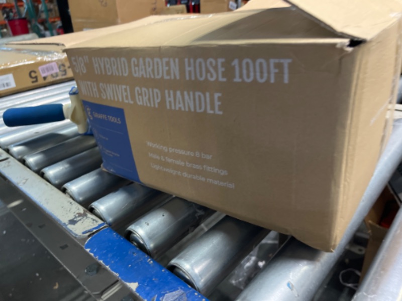 Photo 1 of Giraffe Tools Garden Hose 100ft x 5/8", Water Hose Heavy Duty, Flexible, Lightweight Hybrid Hose with Swivel Handle, Male to Female Fittings, Burst 600 PSI 100' (feet) 5/8 Inch