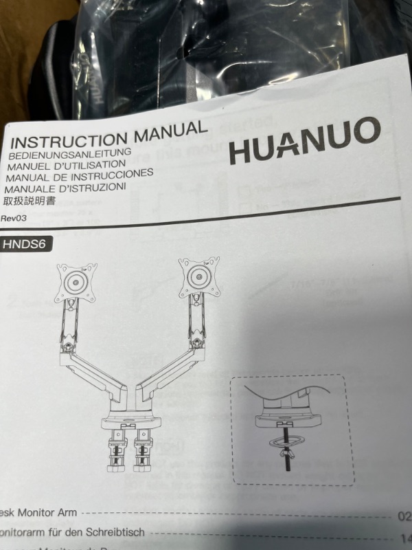 Photo 4 of  HUA  BEDIENUNGSANLEITUNG MANUEL D'UTILISATION MANUAL DE INSTRUCCIONES MANUALE D'ISTRUZIONE HUANUO PA ask Monitor Arm onitorarm