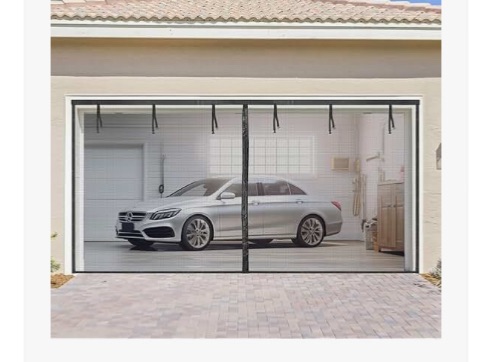 Photo 1 of ****USED*** Garage Door Screen for 2 Car: 16x8FT Magnetic Garage Screen Door Heavy Duty, Hand Free Garage Screen with Stronger High Energy Magents, Retractable Garage Screen Door -Easy to Install