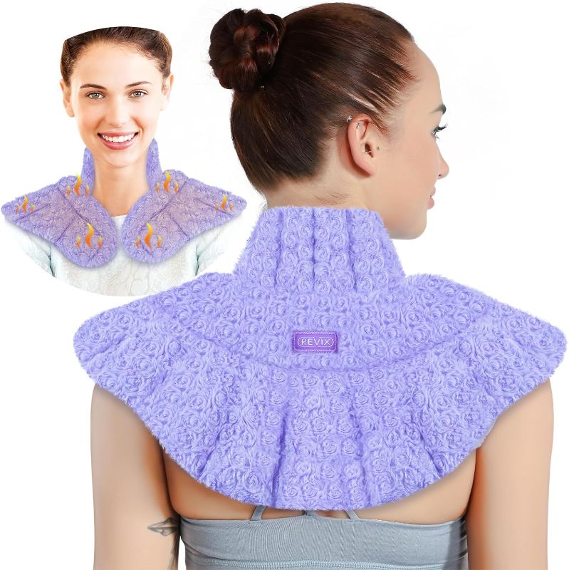 Photo 1 of ****USED*** REVIX Microwave Heating Pad for Neck and Shoulders Back Pain Relief, Microwavable Heated Neck Wrap Warmer with Moist Heat, Lavender Aromatherapy Hot and Cold Pack, Gifts
