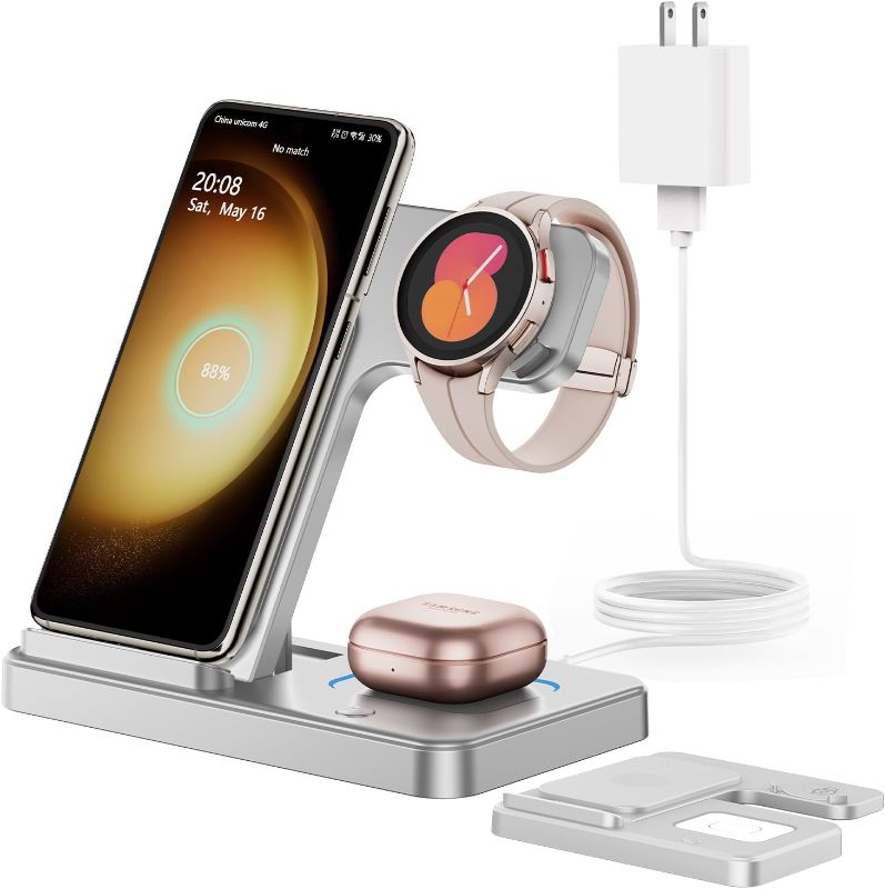 Photo 1 of  3-in-1 Wireless Charging station stainless steel