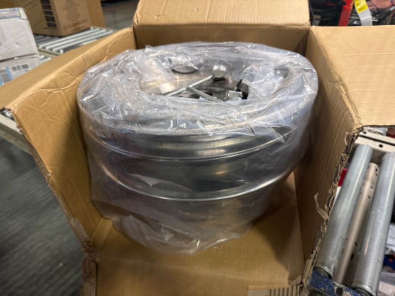 Photo 3 of *** SELLING AS PARTS NO RETURN AS IS***
16" 8 Lug Wheel Simulators Stainless Steel Bolt Kit Fit for Pick-up Trucks Vans RV Hub Caps Rim Skin Chrome Cover Parts ;E350/E450 1992-2016/2018-2021(2017 not Fit) 16" Wheel Simulators