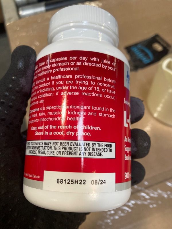 Photo 2 of ***factory sealed***J Formulas L-Carnosine Dipeptide Antioxidant 1000 mg, Dietary Supplement, Antioxidant Support for Mitochondrial Health, 90 Veggie Capsules, Up to 45 Day Supply