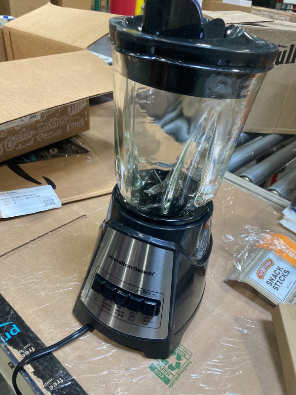 Photo 2 of ****sale for parts*****AS IS / NO RETURNS -  FINAL SALE***

Hamilton Beach Power Elite Wave Action Blender For Shakes and Smoothies, Puree, Crush Ice, 40 Oz Glass Jar, 12 Functions, Stainless Steel Ice Sabre Blades, 700 Watts, Black (58148A)
