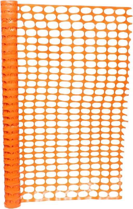 Photo 1 of *similar*Ashman Plastic Mesh Fence, 4' Feet, 1 Roll, , Construction Barrier Netting, Garden Fencing, Fences Wrap, above Ground, for Snow, Poultry, Chicken, Deer, Patio, Garden Netting, . Orange 