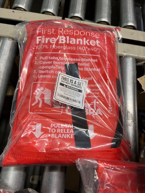 Photo 2 of ****USED** Mart Cobra Emergency Fire Blanket for Home and Kitchen – Easy to Carry 40” x 40” Fire Suppression Blanket Can Fit in Survival Kits & Camping Gears – Made with 100% Fiberglass Fabric – 2-Pack [2 Pack] Fire Blanket