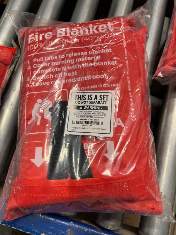 Photo 1 of Mart Cobra Fire Blanket for Home Safety x4 Emergency Fire Blanket for Kitchen Fiberglass Fire Blankets Fireproof Blanket House Fire Safety Flame Retardant Fabric Home Safety Tarp Grease Spray [4 Pack] Fire Blanket (40" x 40")