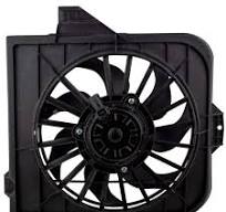 Photo 1 of 620-018 Left Radiator Cooling Fan Assembly For 2001-2003 Chrysler Voyager / 2001-2005 Dodge Caravan Grand Caravan or Town & Country, 4809171AC 4809171AE 4809171AF 4809171AG
