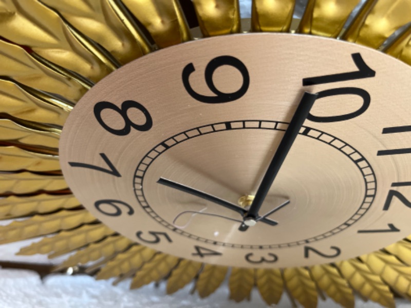 Photo 4 of ***AS IS / NO RETURNS -  FINAL SALE***
Modern Large Wall Clock Decorative Metal Mid Century Wall Clocks, Gold Big Silent Non-Ticking Clock, Modern Handmade Home Art Decor for Living Room, Bedroom, Dining Room, 24 Inch 1.Large(60cm)