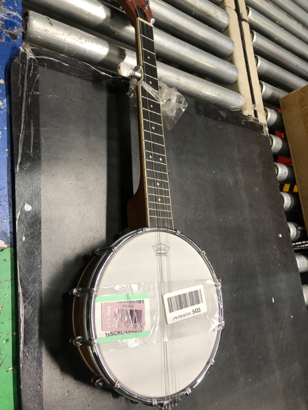 Photo 1 of 5 String Banjo Mini - Mulucky 28 Inch Travel Banjo Sapele Body Closed Solid Back Beginner Kit With Gig Bag Picks Strings Strap - B806