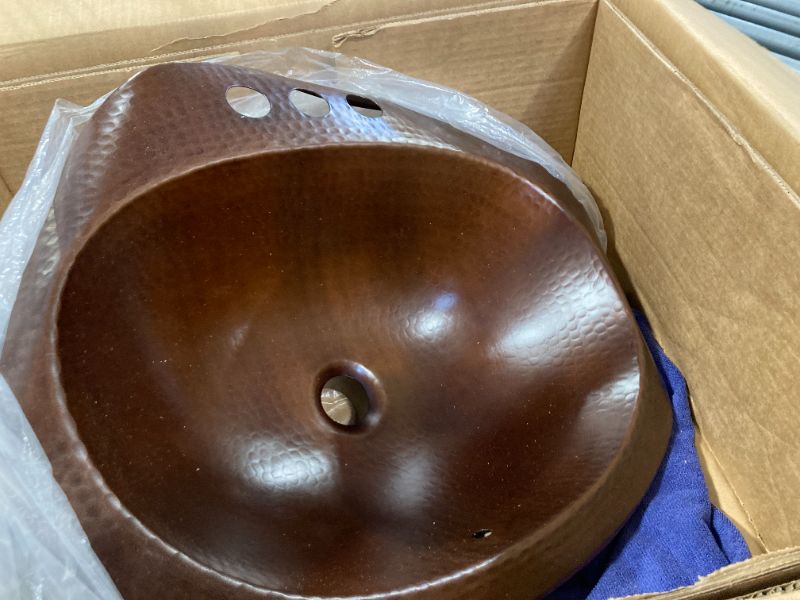 Photo 3 of ***USED***Seville 20" Drop-In Bathroom Sink and Care Kit, Aged Copper 20 Inch Aged Copper