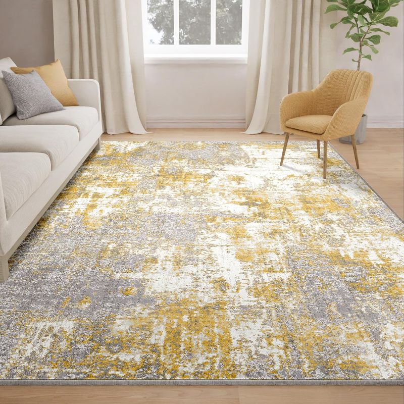 Photo 1 of 5x7 Area Rug 5 x7, Modern Area Rug, Washable Rug, Non-Slip, Modern Abstract, Area Rug for Living Room Bedroom Dining Room Kitchen Office, Area Rug,Brown Gray
