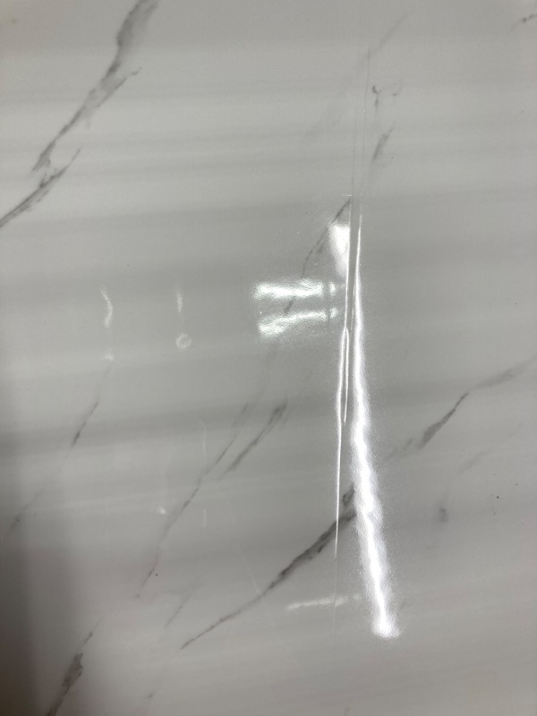 Photo 2 of ***damage to one of its pieces*** Haimin Wall Panels Peel and Stick 10 Pieces 23.6x11.8in (19.4 Sq. Ft. Coverage) Backsplash Marble Look Tile, Ideal for: Kitchen Bathrooms Living Rooms Bedrooms (White-LYB)