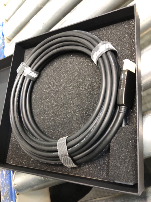 Photo 2 of ***DAMAGE PACK*** 8K HDMI Fiber Optic Cable CL2 Rated 15 Feet 48Gbps 8K60Hz 4K120Hz Dynamic HDR eARC HDCP2.2/2.3 for RTX4080/4090/3080/3090, Xbox S/X, PS5/4, AVR, Projector, LG/Samsung/Sony TV B-8K Fiber Gen3/C CL2 Rated 15FT