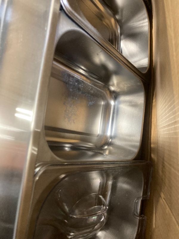 Photo 3 of ****USED***MISSING TWO LIDS*** Electric Buffet Server and Food Warmer with 3 1.5 Qt. Pan and Stainless Steel Warming Tray