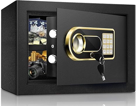 Photo 1 of 1.2 Cubic Feet Safe Box with Alarm,Electronic Digital Security Safe Steel,Fireproof Safe Box for Home,gun safe with Keys & Pass Code, safe Wall or Cabinet Anchoring Design (W-35EB)