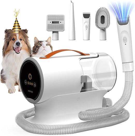 Photo 1 of AIRROBO Dog Grooming Vacuum, Dog Grooming Kit,12000Pa Strong Pet Grooming Vacuum for Dogs, 2L Large Capacity Dog Vacuum for Shedding Grooming Hair, Dog Hair Vacuum, 5 Pet Grooming Tools, Quiet,PG100