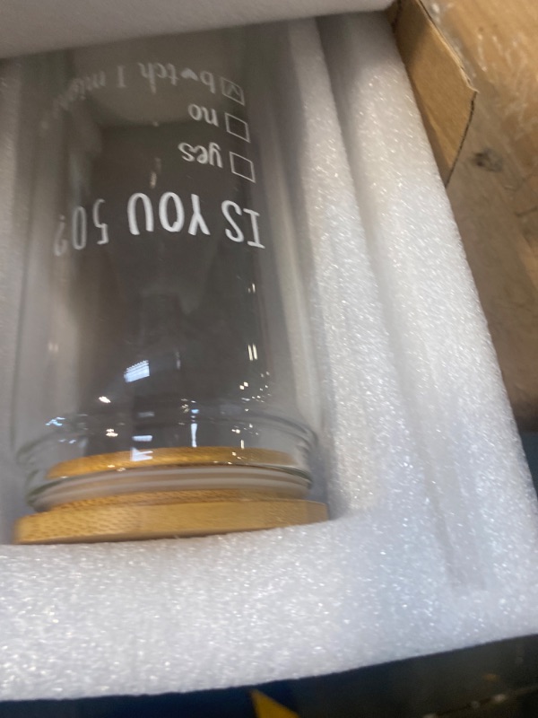 Photo 1 of 50th Birthday Gifts for Women, Unique Is You 50 Birthday Gift Idea for Mom Dad Husband Wife Sister Friends Coworker– 50th Bday Gifts, 50 Year Old Birthday Decorations for Him Her - 18oz Can Glass 50th glass