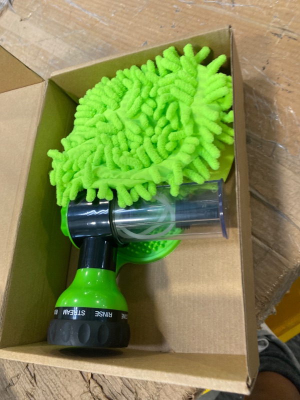 Photo 2 of open box
Kamirola High Pressure 8 in 1 Car Wash Brush Foam Gun,Garden Hose Nozzle Foam Cannon Bottle Soap Sprayer,Lawn, Car Wash, Cleaning?Patio, Pet Bathing Green