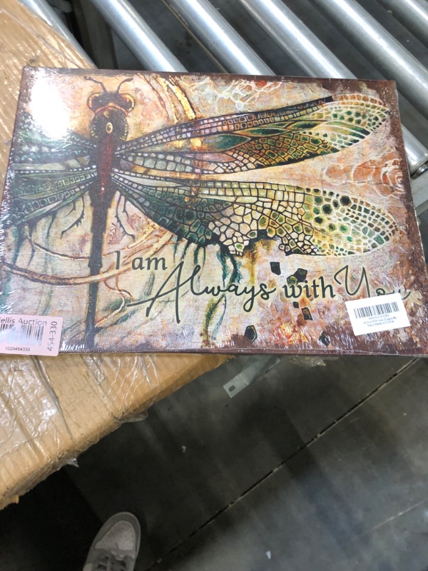 Photo 2 of ****USED** Dragonfly Canvas Wall Art - Rustic Dragonfly Paintings Art Decor for Office Home Bathroom Bedroom Living Room, I am Always with You,