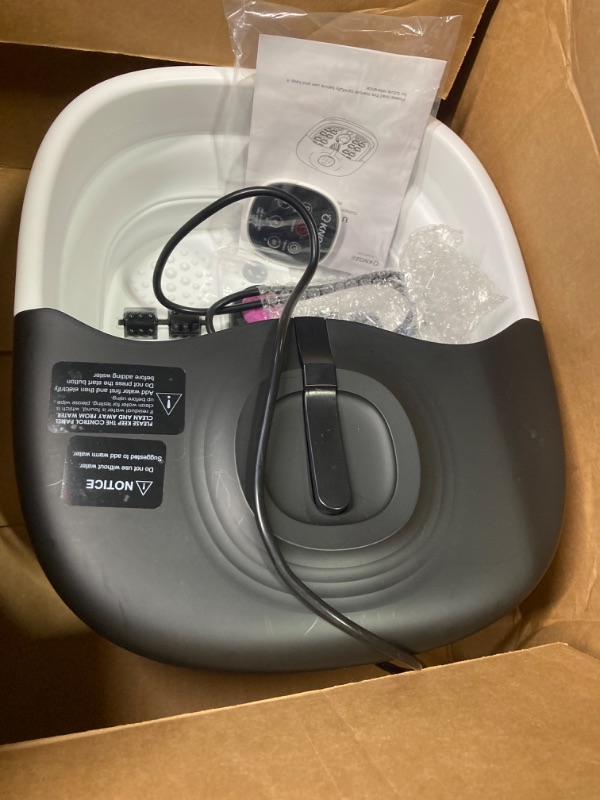 Photo 2 of  Foot Spa with Heat and Massage and Jets includes A Remote Control A Pumice Stone Collapsible Foot Spa Massager with Heat and Massage Bubbles and Vibration