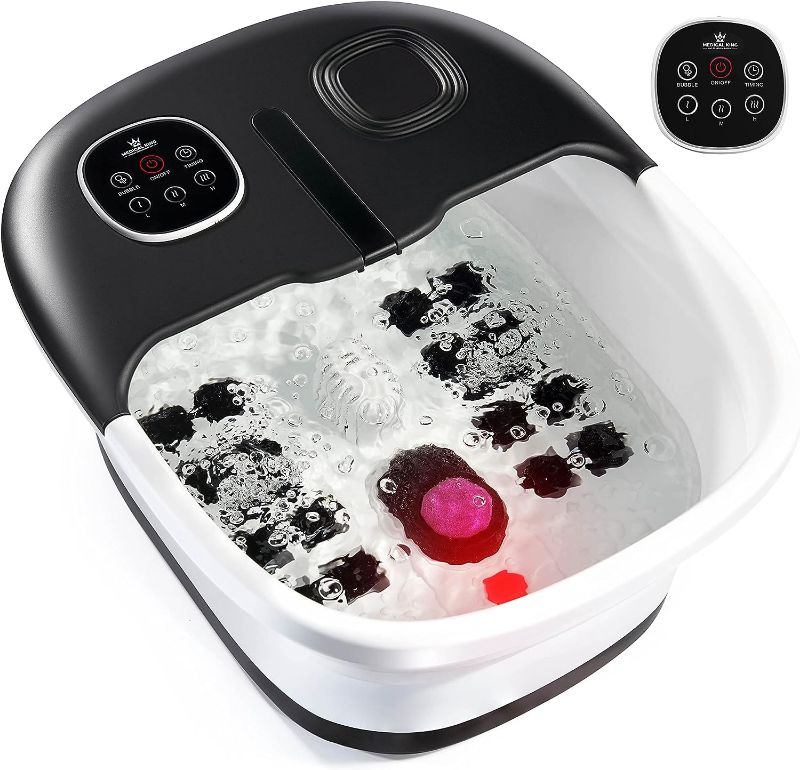 Photo 1 of  Foot Spa with Heat and Massage and Jets includes A Remote Control A Pumice Stone Collapsible Foot Spa Massager with Heat and Massage Bubbles and Vibration