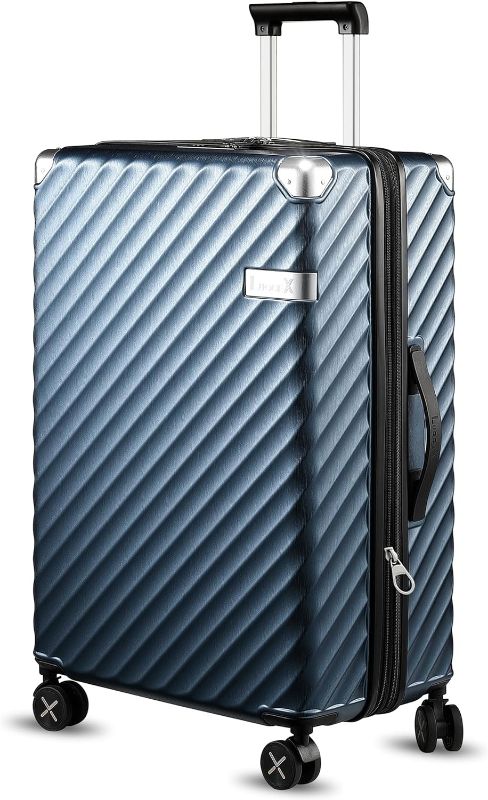 Photo 1 of 
Roll over image to zoom in
LUGGEX 28 Inch Luggage with Spinner Wheels - Polycarbonate Hardside Expandable Large Suitcase Checked (Brushed Blue, 28 Inch)