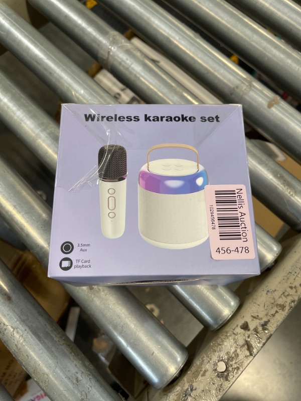 Photo 2 of ***USED** Karaoke Machine for Kids, Bluetooth Speaker with 2 Wireless Microphones and LED Lights, Birthday Gifts for Girls Ages 4, 5, 6, 7, 8, 9, 10, 12+(Pinkcolor)