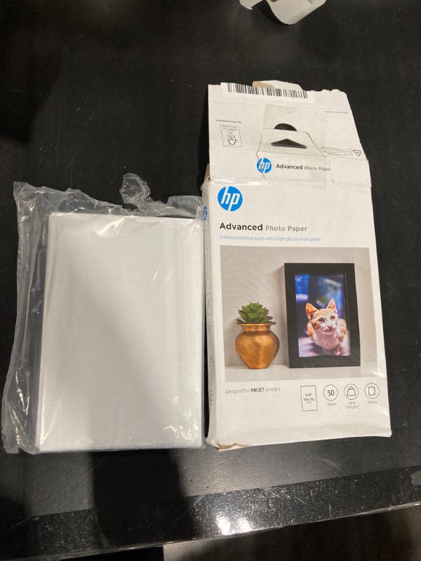 Photo 2 of "used" HP Advanced Photo Paper, Glossy, 4x6 in, 50 sheets (F4T22A) 4 x 6 in 50 sheets