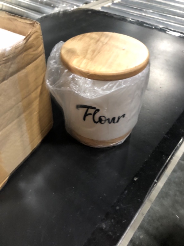 Photo 1 of ****USED*** White Ceramic Storage Jar Canister for Flour