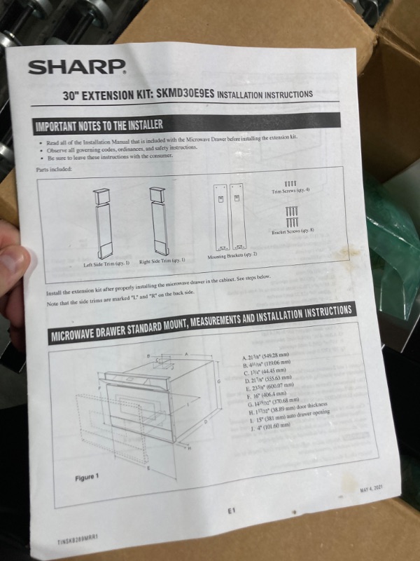 Photo 3 of 30 in. Extension Kit for SMD2489ES Microwave Drawer Oven
