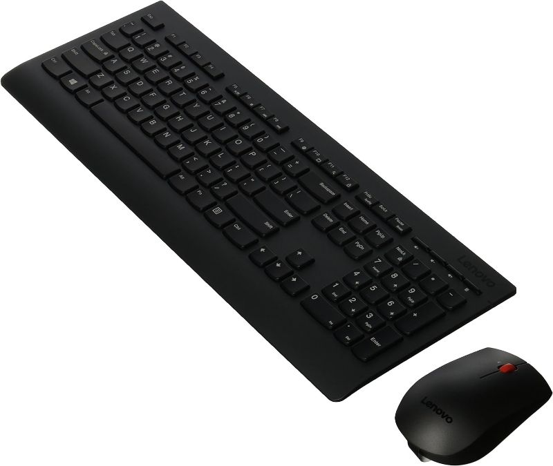 Photo 1 of ****USED*** Lenovo Professional Wireless Keyboard and Mouse Combo, 2.4 GHz USB Wireless Receiver, Full Size Ambidextrous Mouse, 24 Month Battery Life, Black
