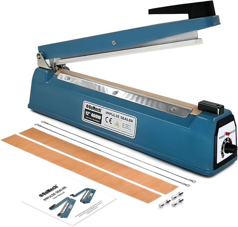 Photo 1 of ****FOR PARTS ONLY, NO RETURNS***ROMECH 12 Inch Impulse Bag Sealer, Solid Metal Housing Heavy Duty Manual Heat Sealer Machine with Spare Parts for Sealing Plastic Bags & Shrink Wrap Bags (400W)
