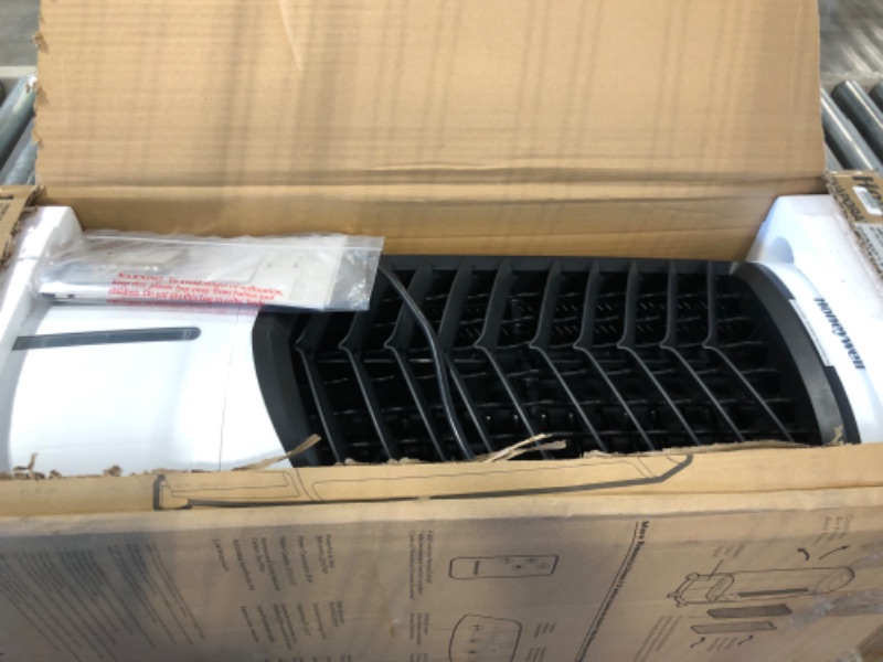 Photo 3 of ***USED***BOX IS IS DAMAGED*** Honeywell 2.6 Gallon Indoor Portable Evaporative Air Cooler for Garage, Basement, Attic, 115V, for up to 120 Sq. Ft. with Remote, Quiet, Low Energy, Compact, White 29.6"