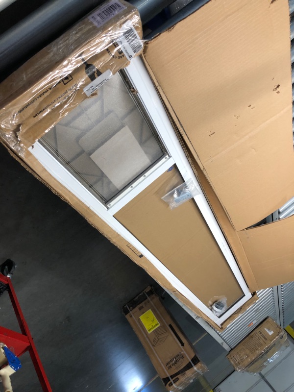 Photo 4 of ***USED - LIKELY MISSING PARTS - UNABLE TO VERIFY FUNCTIONALITY***
PetSafe 1-Piece Sliding Glass Pet Door for Dogs & Cats- Adjustable Height 75 7/8" to 81"-Medium, White, No-Cut DIY Install Aluminum Patio Panel Insert, Great for Renters or Seasonal Instal