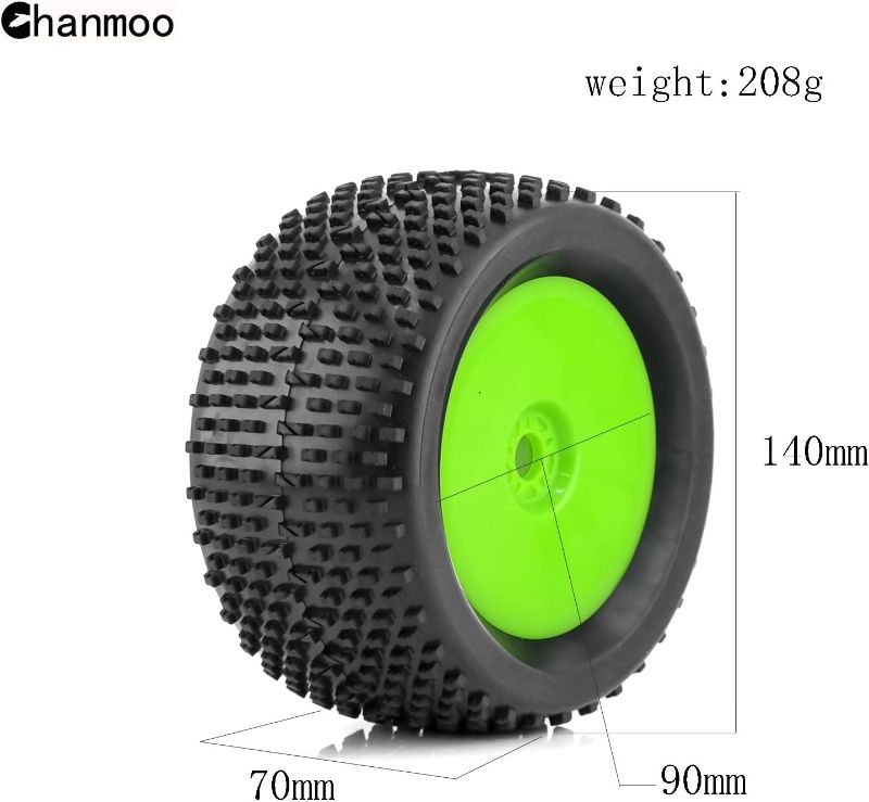 Photo 3 of (READ FULL POST) 1/8 Off Road Buggy Tires 140mm Wheel 17mm Hexl 1:8 Rubber Off-Road Tyre 