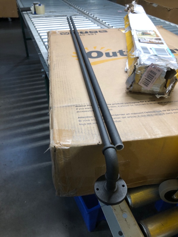 Photo 2 of **NON-REFUNDABLE** (PARTS) 
Kenney KN90031 5/8" Adler Rust Resistant Indoor/Outdoor Ceiling or Wall-Mount Window Curtain Rod, 48-84”