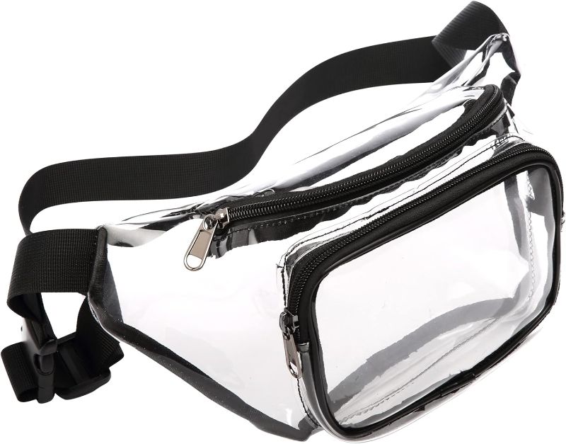 Photo 1 of 
Veckle Clear Fanny Pack Stadium Approved - Clear Bag for Stadium Events Transparent Belt Bag for Women Men, Adjustable Waist Bag for Sports, Concerts, Black