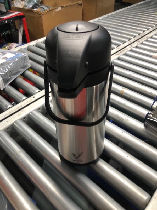 Photo 3 of ***USED - LIKELY MISSING PARTS - UNABLE TO VERIFY FUNCTIONALITY***
Airpot Coffee Dispenser with Pump - 102 oz Insulated Stainless Steel Coffee Carafe - Thermal Beverage Dispenser - Thermos Urn for Hot/Cold Water, Party Chocolate Drinks 1Pcs 102oz - 3L