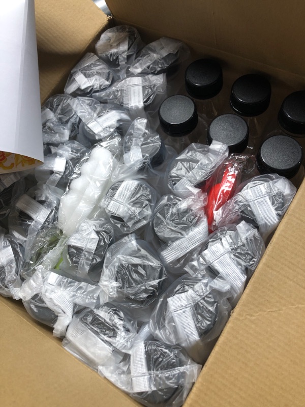 Photo 1 of (sticker damaged)
Mrhuazhai 30pcs 10oz Empty Plastic Juice Bottles with Caps Reusable Food Grade Drink Bottles with Leak-Proof Tamper Evident Caps Bulk Clear Beverage Containers for Homemade Drinks Smoothie Milk