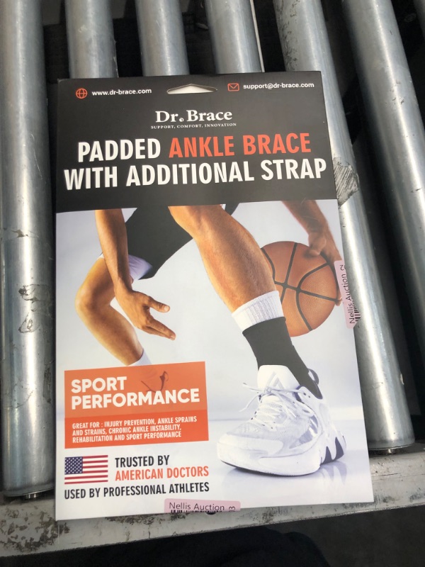 Photo 2 of (2 PACK) ***STOCK PHOTO REFERENCE ONLY***DR. BRACE ELITE Ankle Brace with strap (Black-Medium)