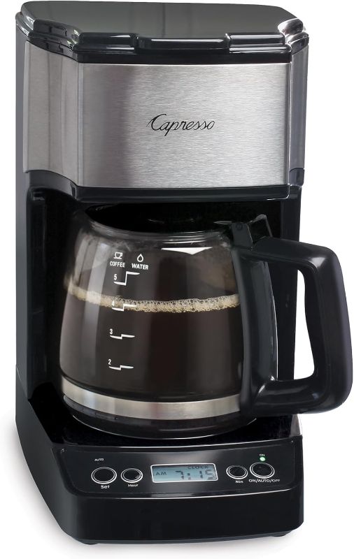 Photo 1 of *MISSING PARTS* Capresso 5-Cup Mini Drip Coffee Maker, Black and Stainless Steel