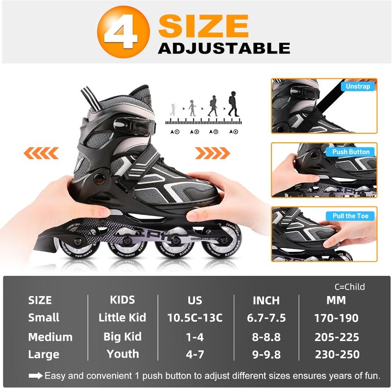 Photo 3 of (READ FULL POST) 2PM SPORTS Torinx Orange/Red/Green Black Boys Adjustable Inline Skates (SMALL 11C-1) 