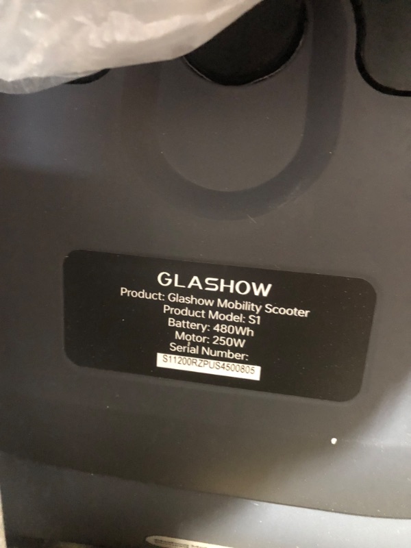 Photo 4 of **PARTS ONLY NON REFUNDABLE**READ NOTES**
Glashow S1 Mobility Scooter for Adults, 4-Wheel Mobility Scooter - 25 Miles Range, 6 mph, Smart Safety Features, Good Legroom, Rotating Swivel Seat, Headlight, Basket, Charger Included