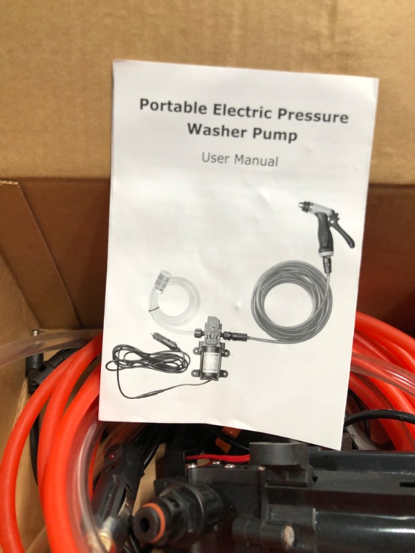 Photo 2 of ***STOCK PHOTO REFERENCE ONLY***Portable Intelligent Electric Pressure Washer Pump 100W 160 PSI 12V Portable Pressure Powerful Washing Kit with 21.3 Feet PVC Hose for Home