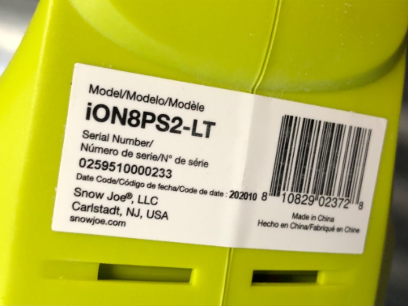 Photo 3 of ***USED - BATTERY CHARGES - UNABLE TO TEST FURTHER - LIKELY MISSING PARTS - SEE PICTURES***
Sun Joe iON8PS2-LT 8-Inch Amp 40V Cordless Multi-Angle Pole Chain Saw, Kit (w/2.5-Ah Battery + Quick Charger)