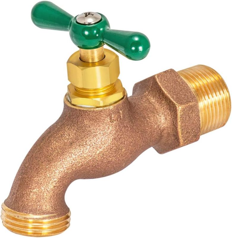 Photo 1 of ***STOCK PHOTO REFERENCE ONLY***
Eastman Heavy-Pattern Hose Bibb, 1/2 Inch MIP Connection x1/2 Inch MHT Connection, Brass Plumbing Fitting, 48629