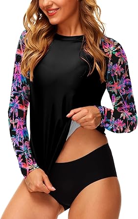 Photo 1 of ***STOCK PHOTO REFERENCE ONLY SEE PHOTOS-SIZE MEDIUM***
Deerose Women UPF 50+ Rash Guard Printed Swim Shirts Surf Swimwear Top Medium Floral Black